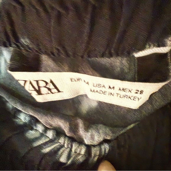 Zara Navy and White Shibori Tie Dye Printed Midi Skirt - Picture 4 of 4